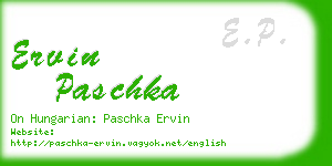 ervin paschka business card